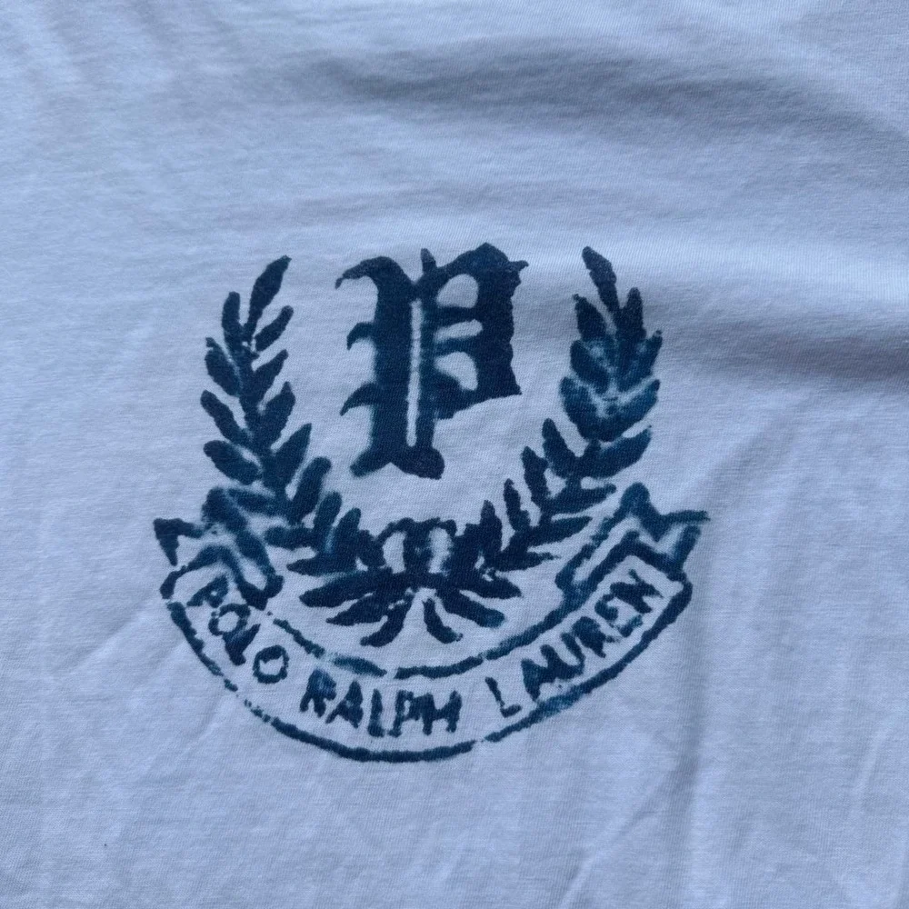 Vintage 90s Polo Ralph Lauren Greek Leaf Crown Preppy Boxy Shirt XL White